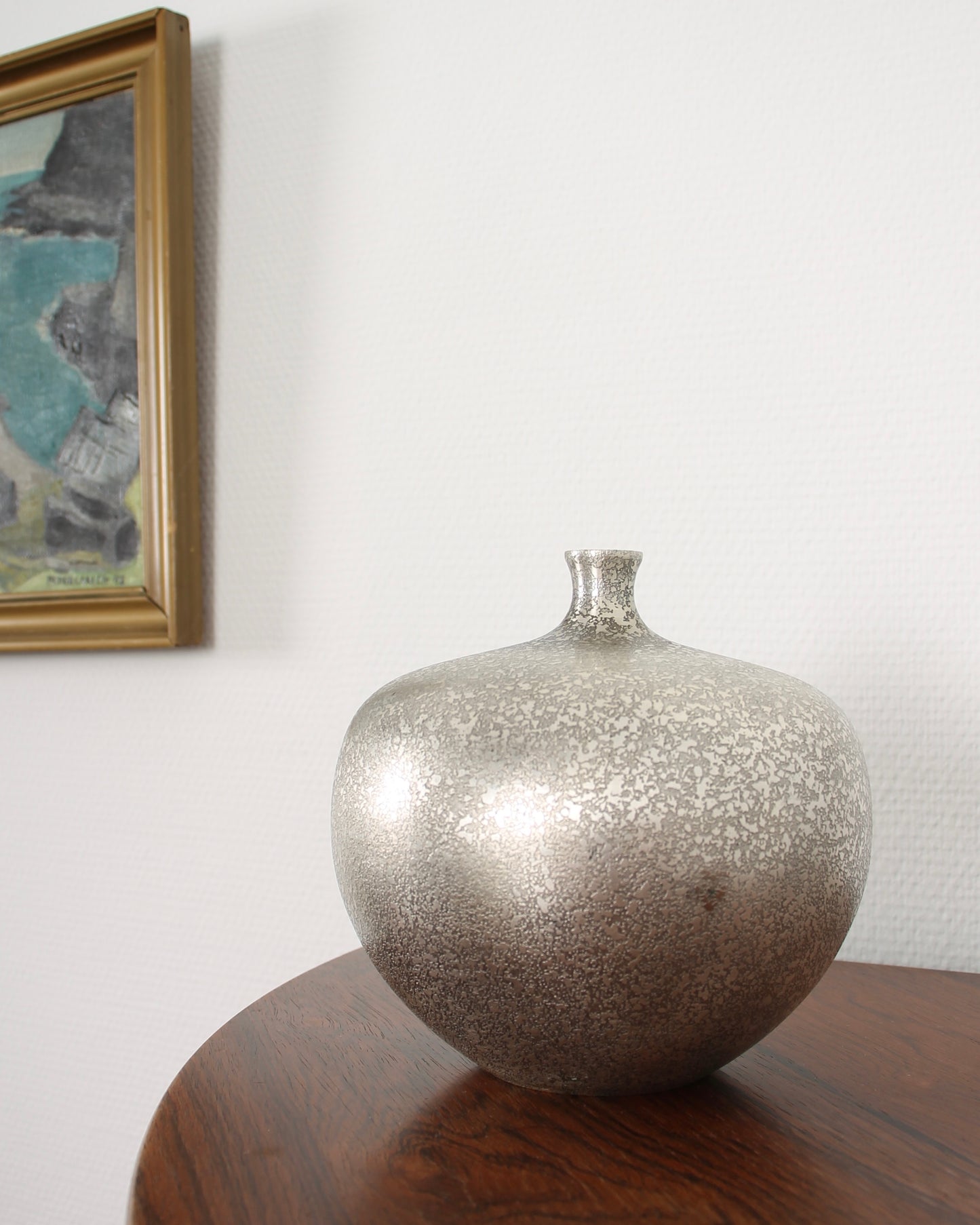 Vintage Japanese Silvered Bronze Vase