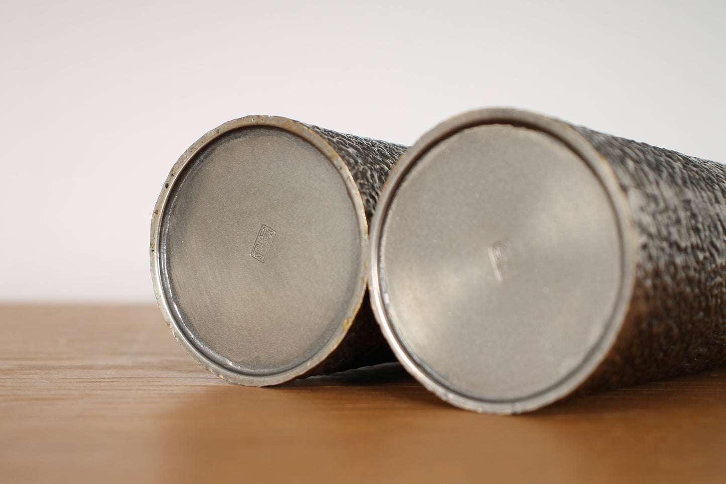 Vintage Japanese Silvered Bronze Pair of Vases by Hōun