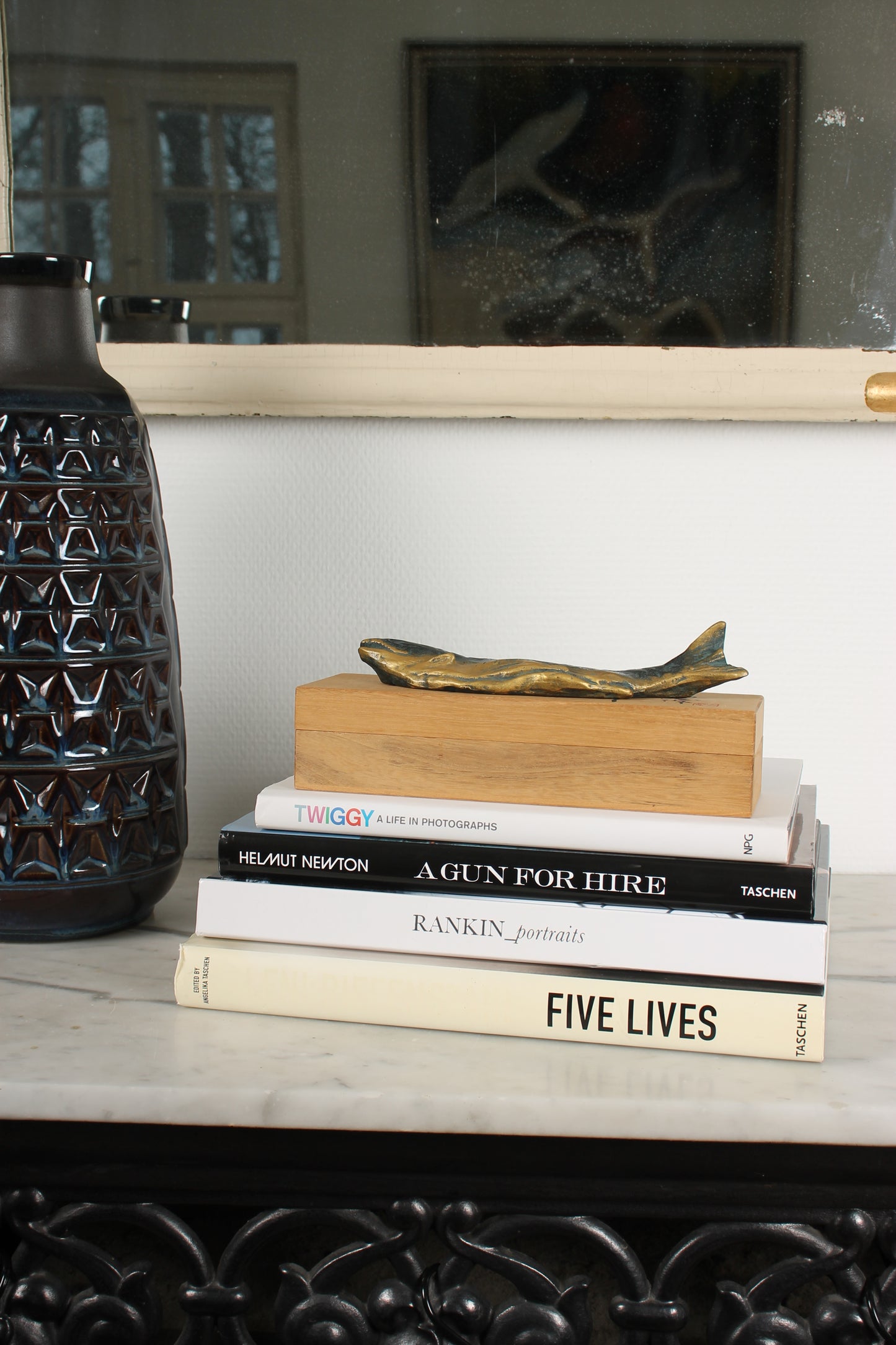 Vintage Japanese Bronze Fish Sculpture by Kitamura Seibo