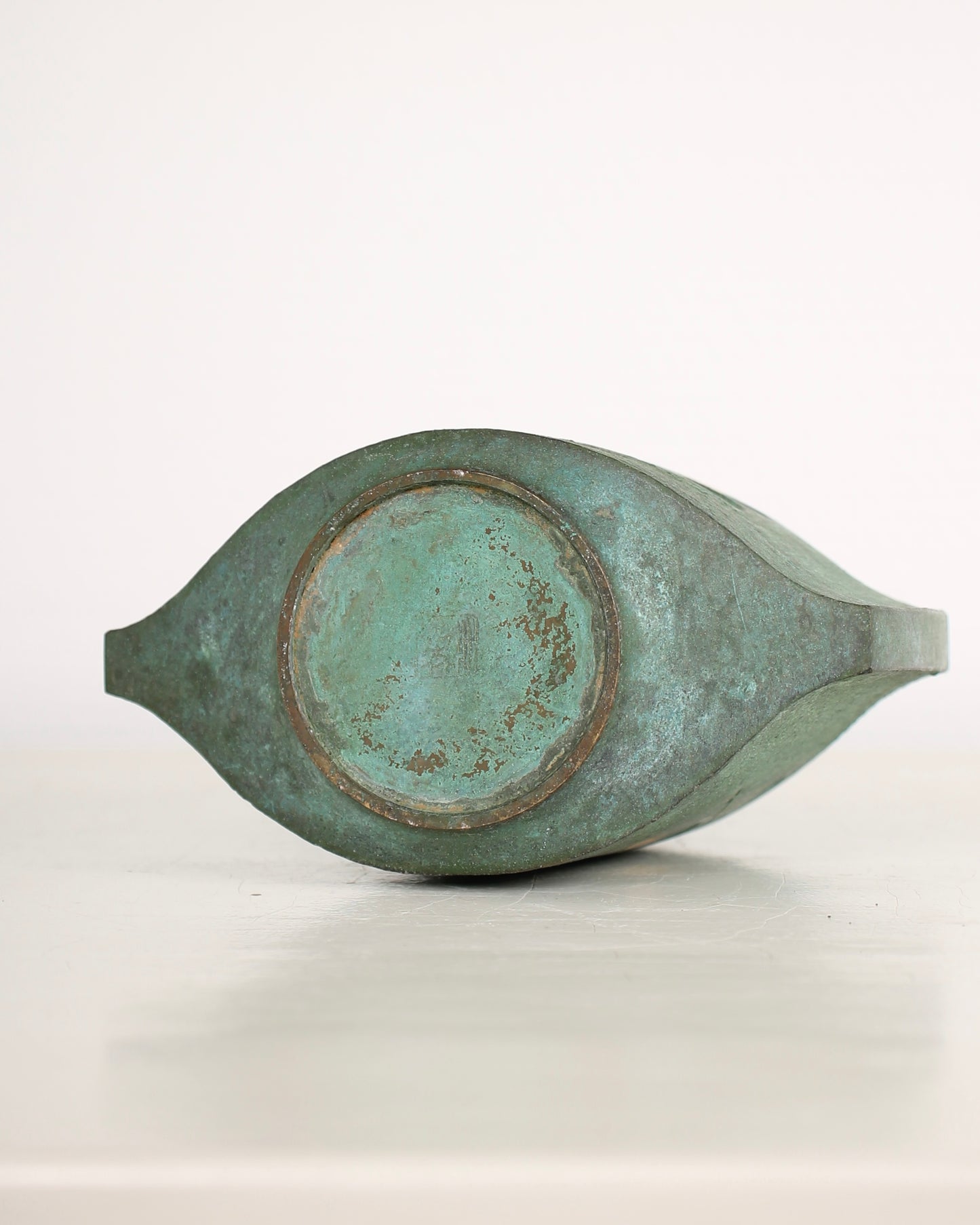 Vintage Japanese Bronze Vase with Turtle-Shell Pattern