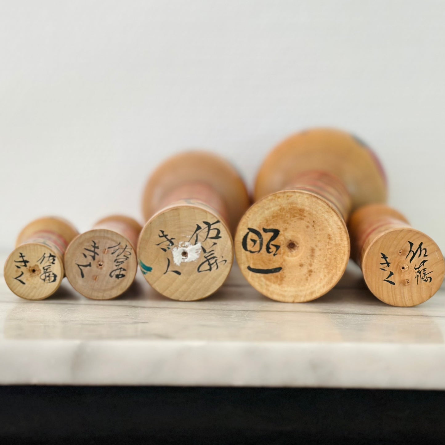 Set of 5 Vintage Japanese Kokeshi Doll