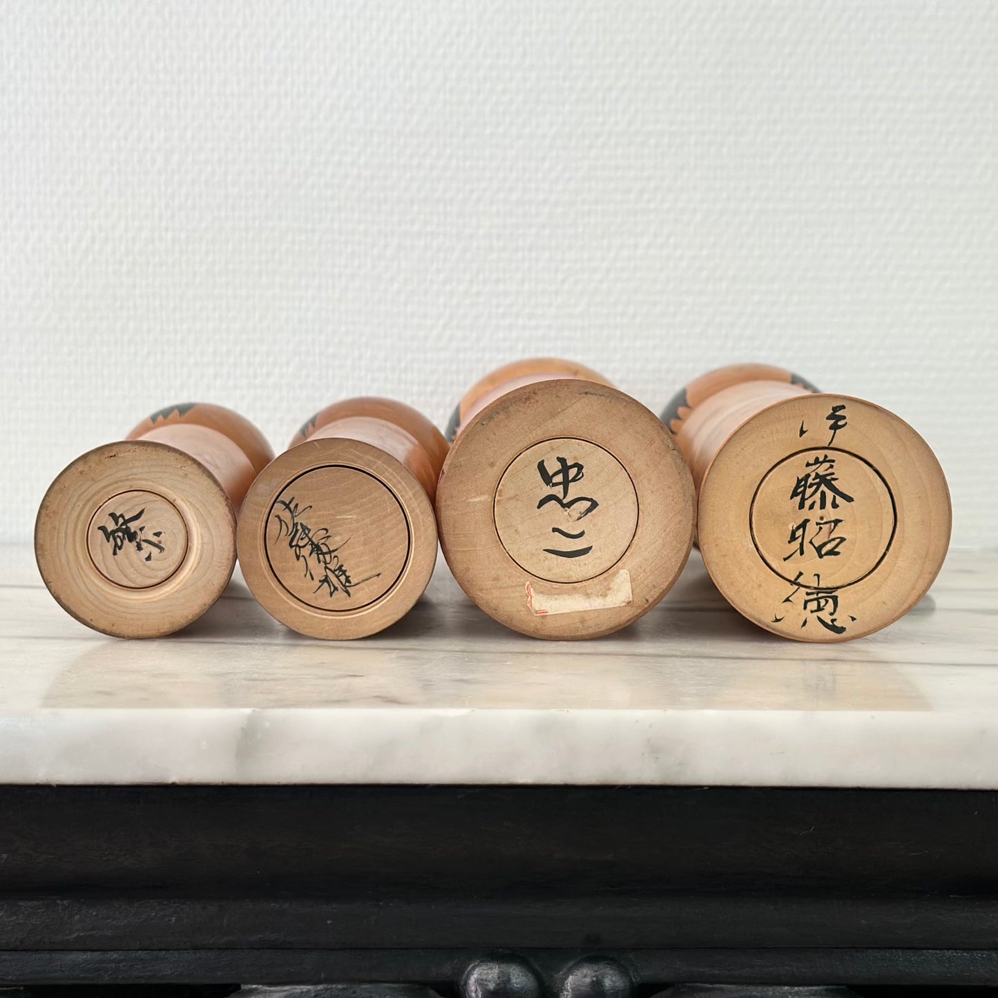Set of 4 Vintage Japanese Kokeshi Doll Traditional
