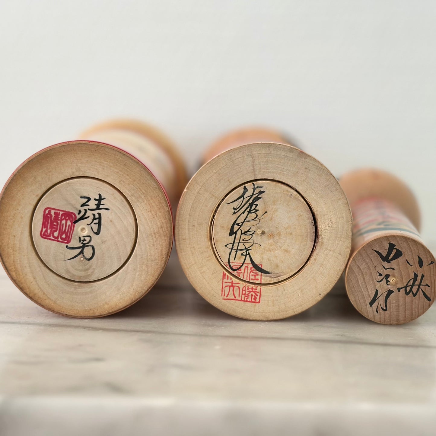 Set of 3 Vintage Japanese Kokeshi Doll Traditional