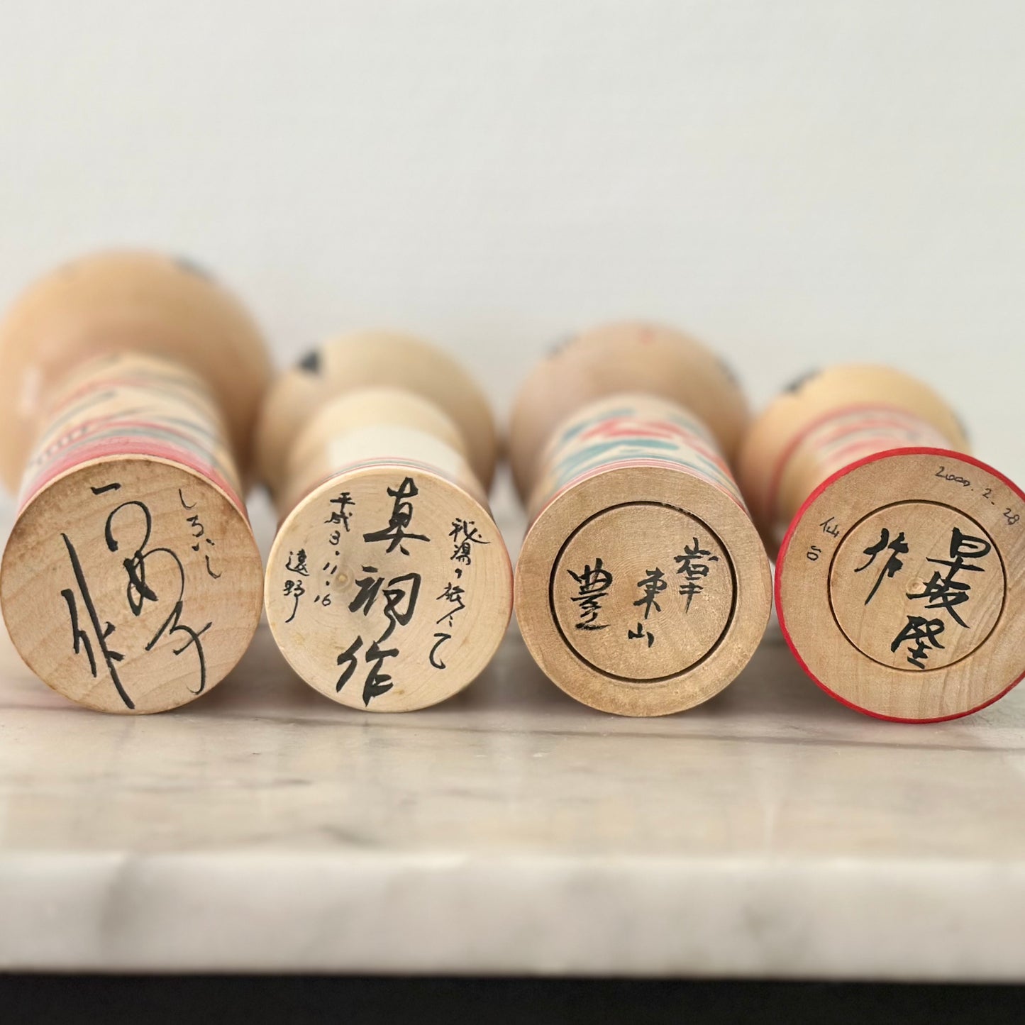 Set of 4 Vintage Japanese Kokeshi Doll