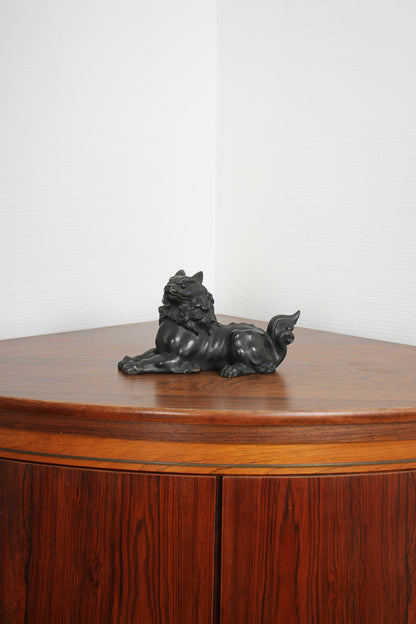 Vintage Japanese Bronze Shishi Sculpture by Tsuda Taijyu