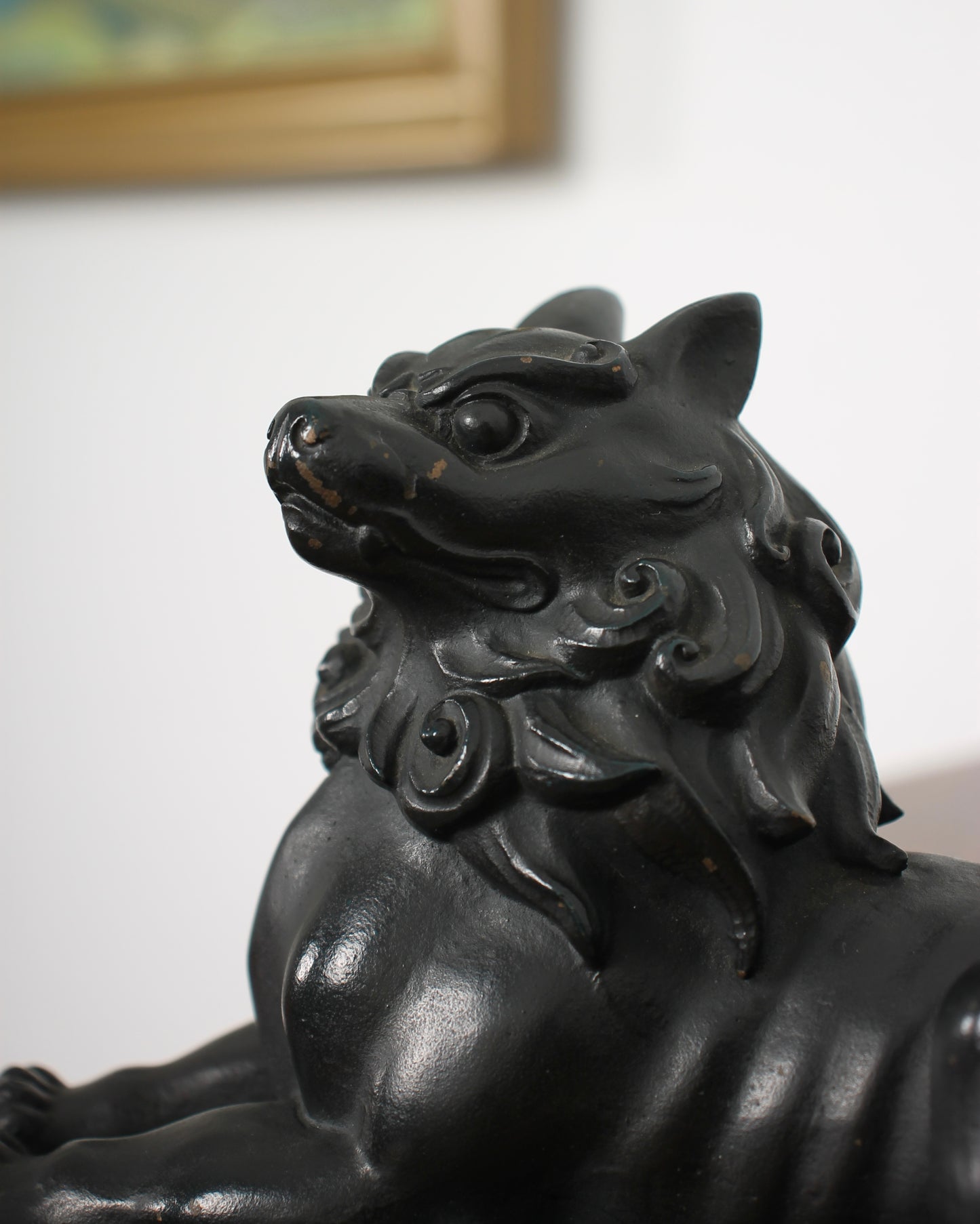 Vintage Japanese Bronze Shishi Sculpture by Tsuda Taijyu