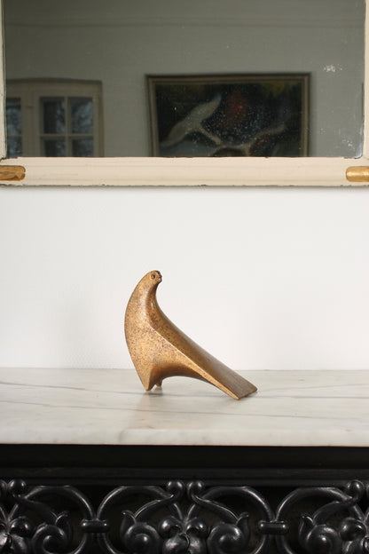 Vintage Japanese Bronze Dove Sculpture by Saegusa Sotaro