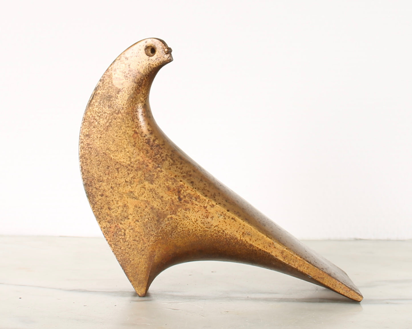 Vintage Japanese Bronze Dove Sculpture by Saegusa Sotaro