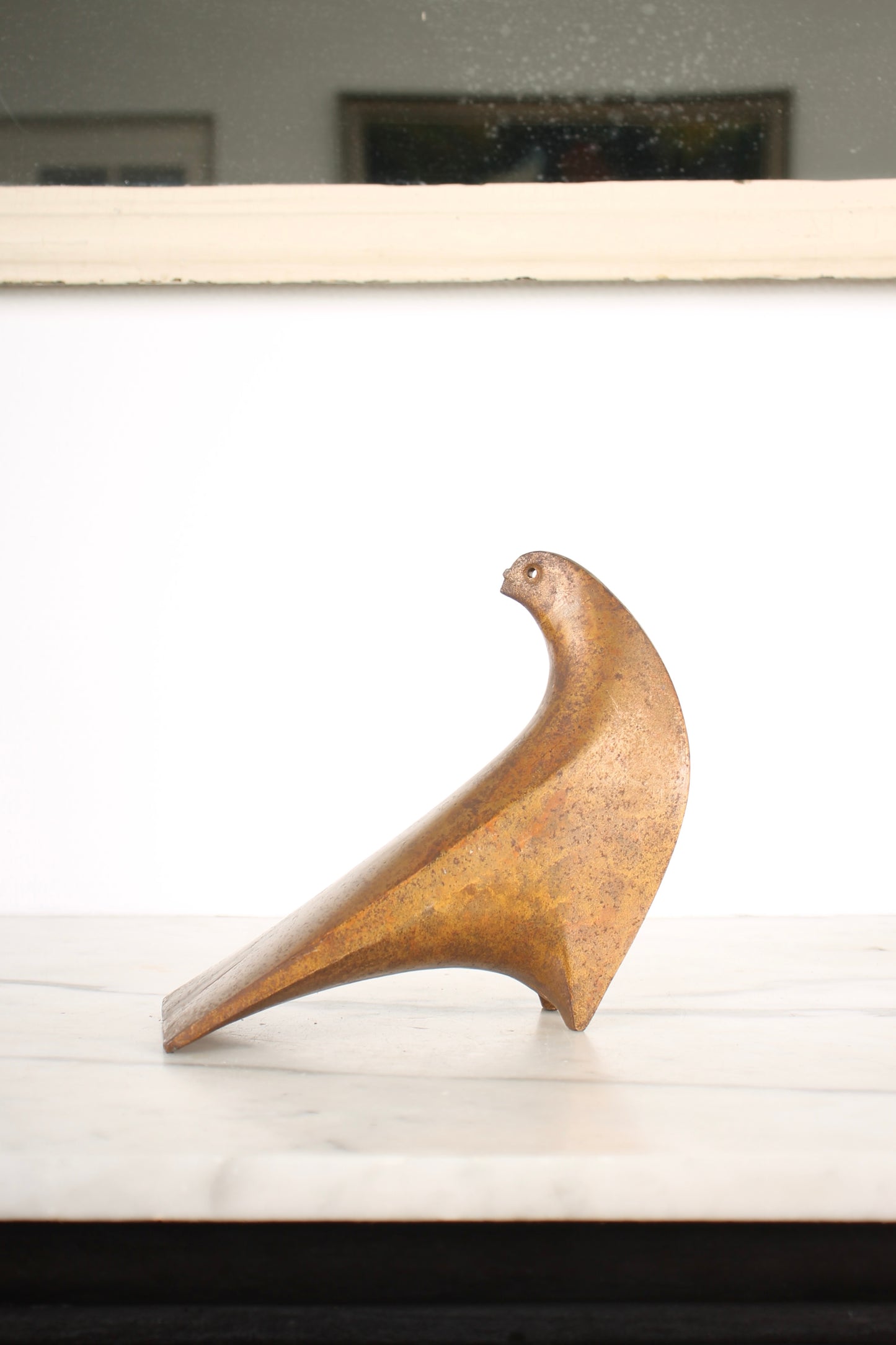 Vintage Japanese Bronze Dove Sculpture by Saegusa Sotaro