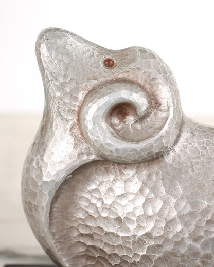 Vintage Japanese Silvered Bronze Sheep Sculpture by Kobayashi Shomin