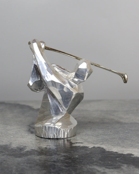 Aluminum Golfer Sculpture by Kobayashi Shomin