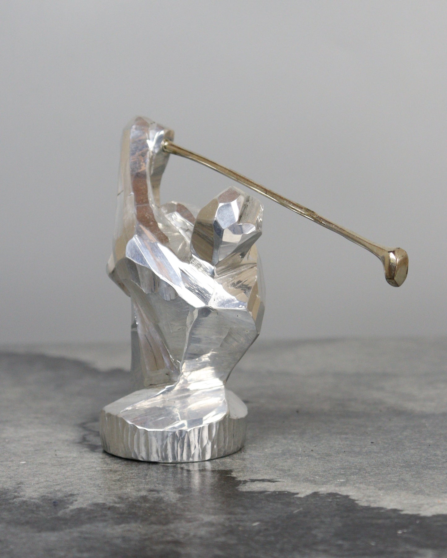 Aluminum Golfer Sculpture by Kobayashi Shomin