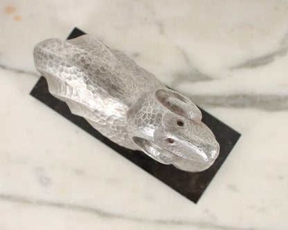 Vintage Japanese Silvered Bronze Sheep Sculpture by Kobayashi Shomin