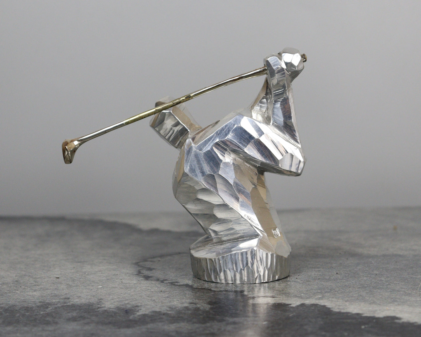 Aluminum Golfer Sculpture by Kobayashi Shomin