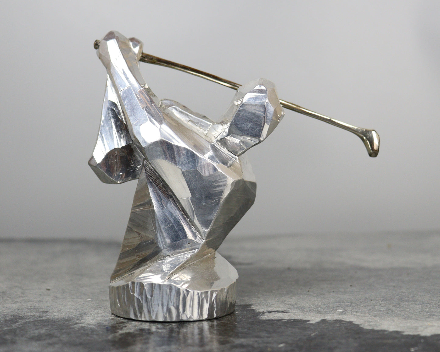 Aluminum Golfer Sculpture by Kobayashi Shomin