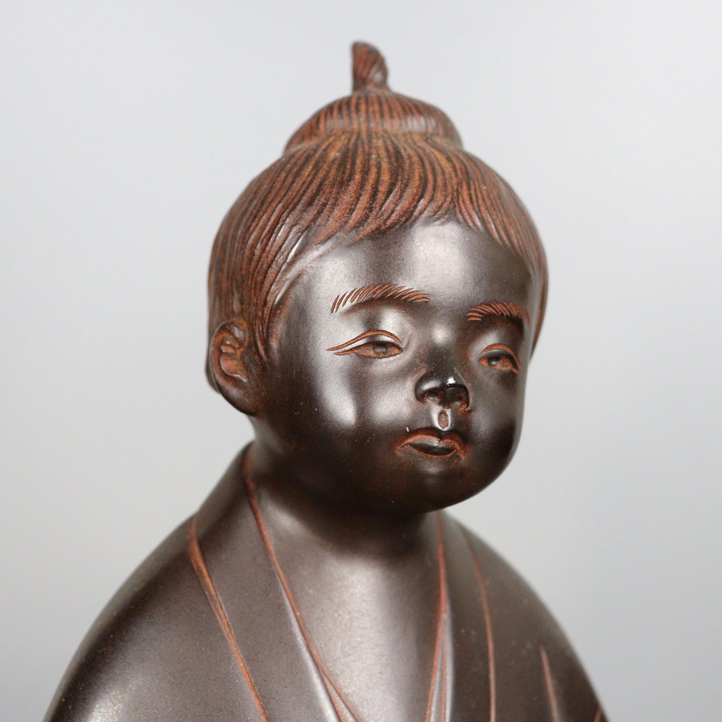 Bronze Child Statue by Kome Jiichi