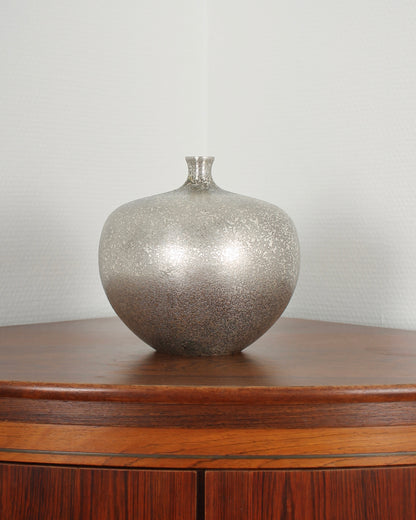 Vintage Japanese Silvered Bronze Vase