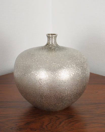 Vintage Japanese Silvered Bronze Vase