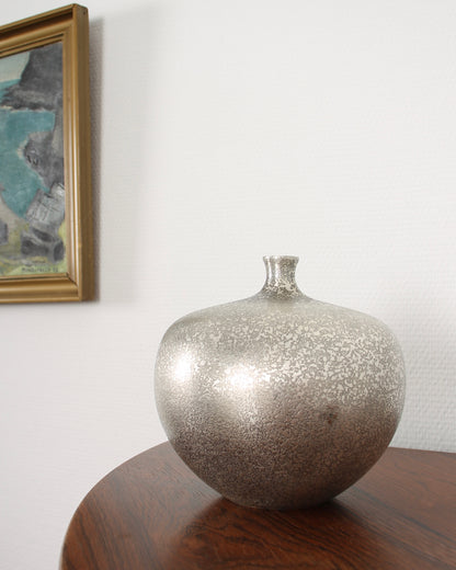 Vintage Japanese Silvered Bronze Vase