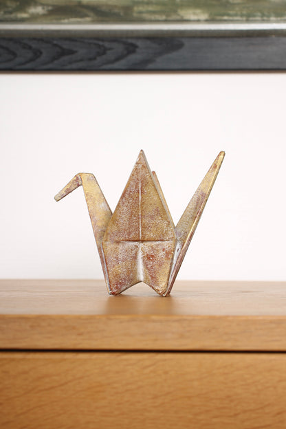 Vintage Japanese Origami Crane Incense Burner by Saegusa Sotaro