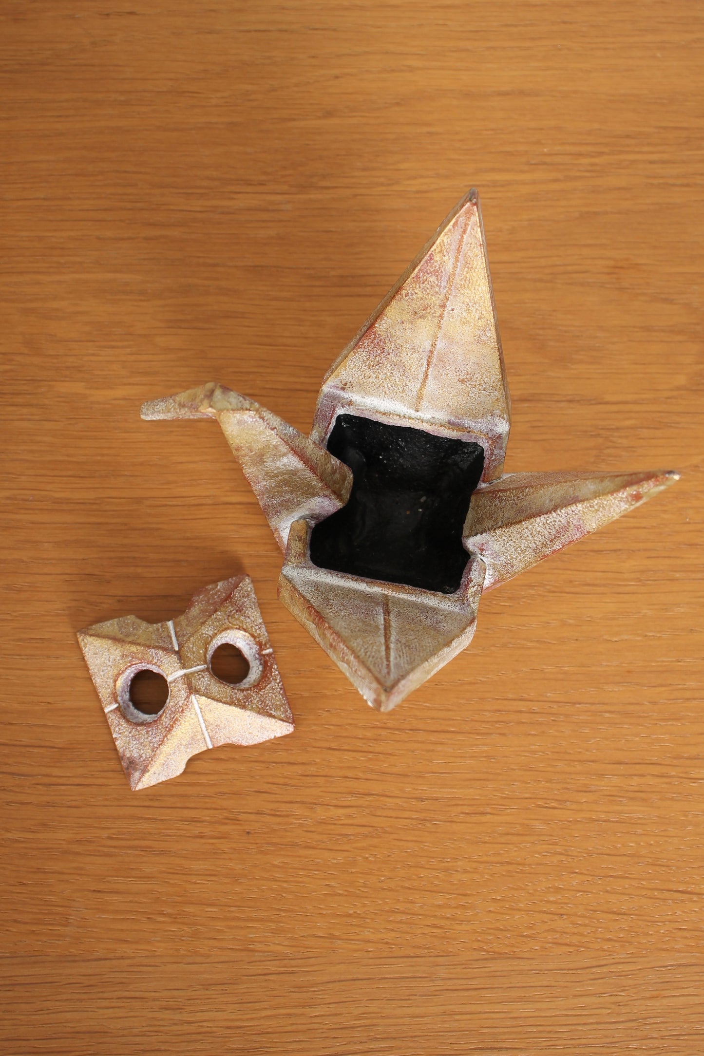 Vintage Japanese Origami Crane Incense Burner by Saegusa Sotaro