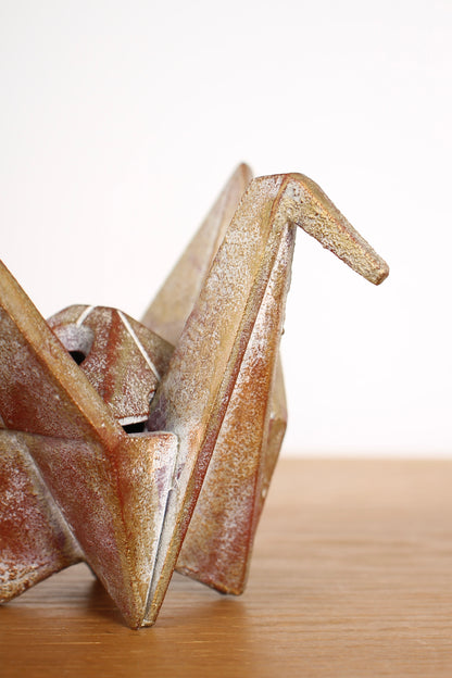 Vintage Japanese Origami Crane Incense Burner by Saegusa Sotaro