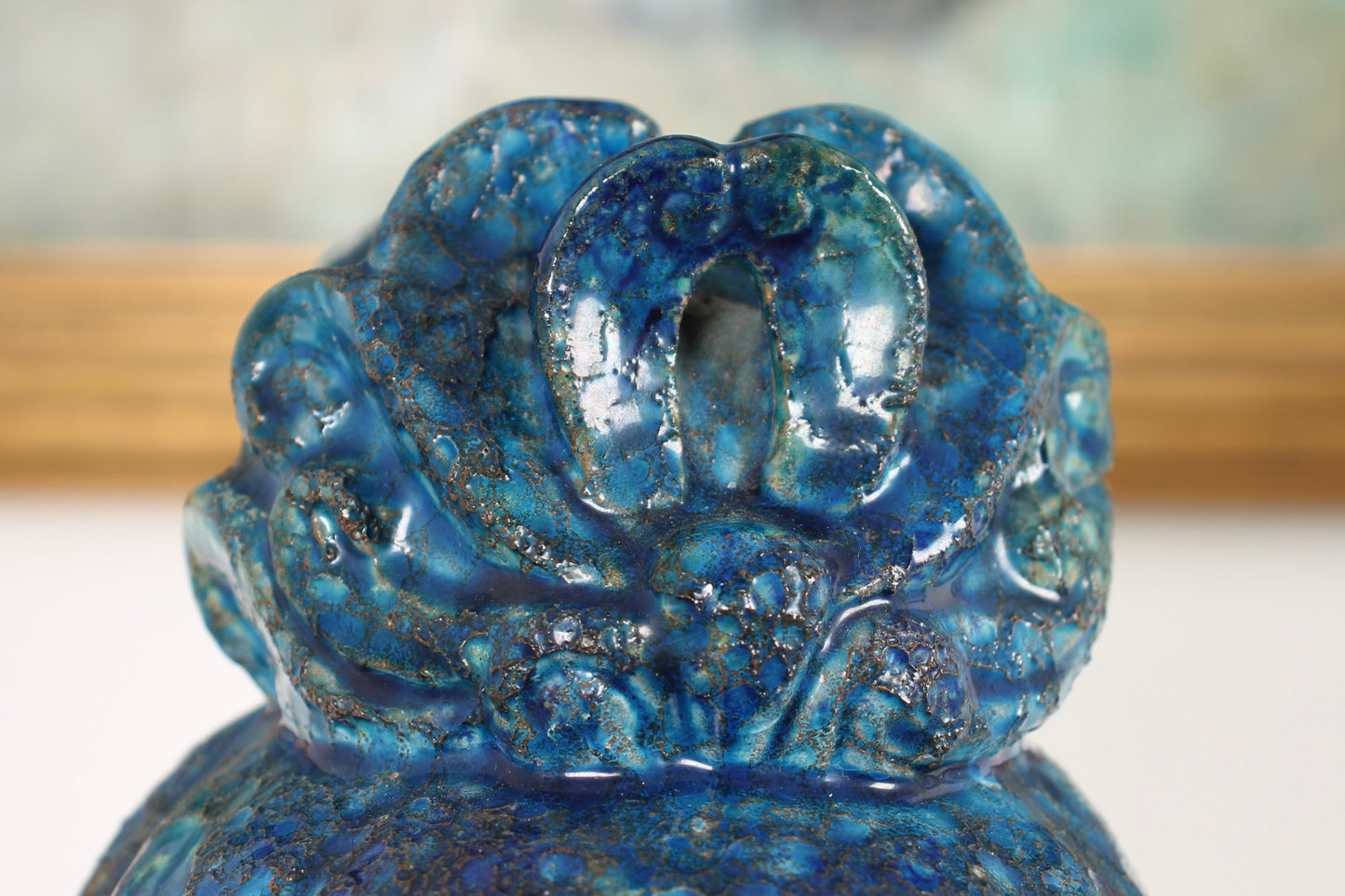 Blue Ceramic Bust of a Woman
