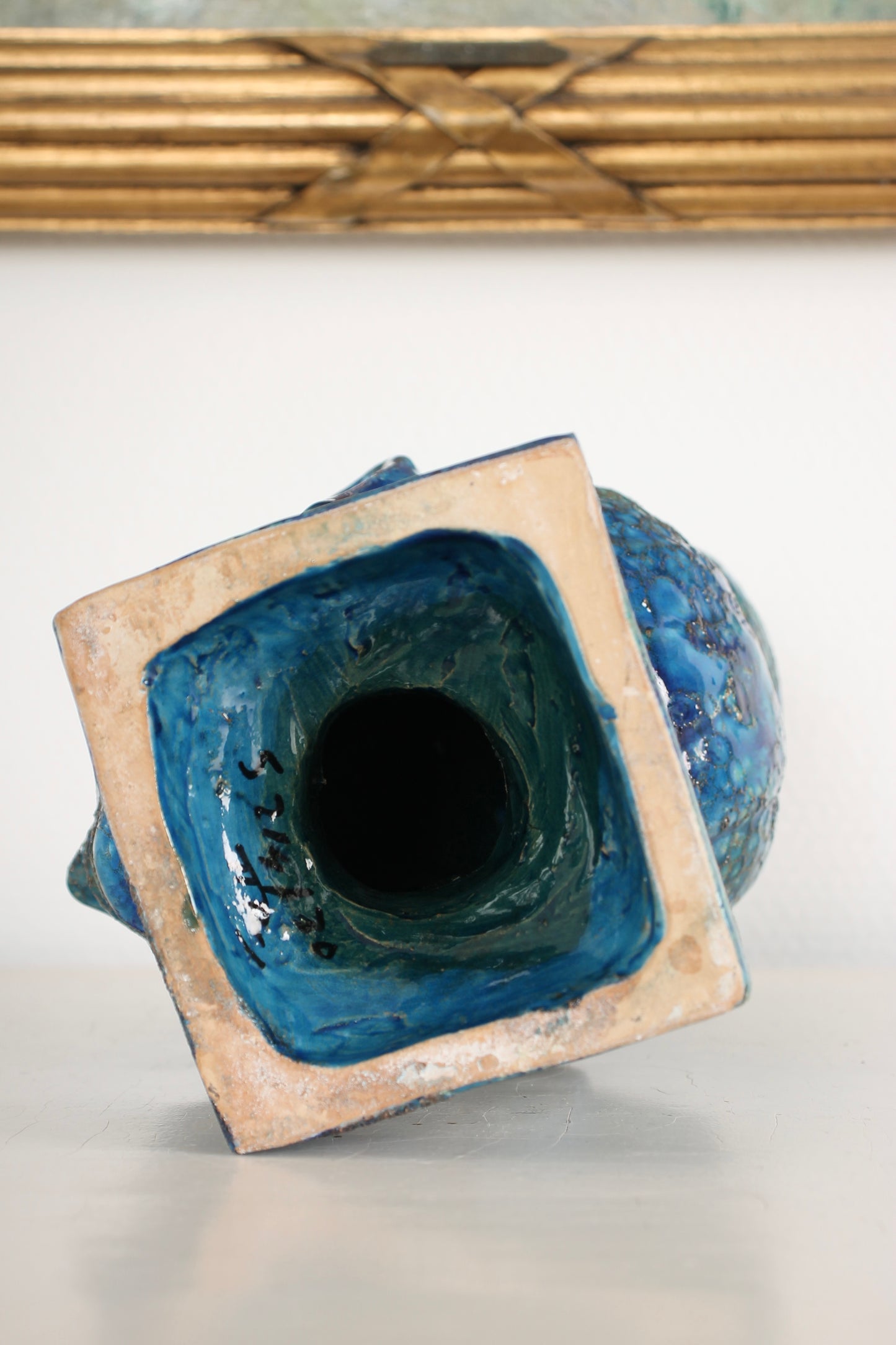 Blue Ceramic Bust of a Woman
