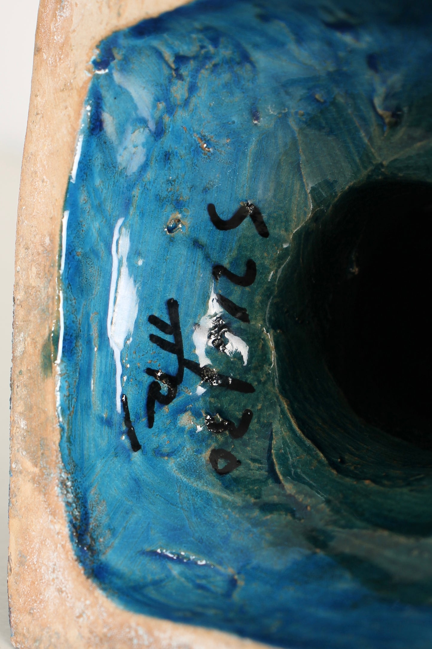 Blue Ceramic Bust of a Woman