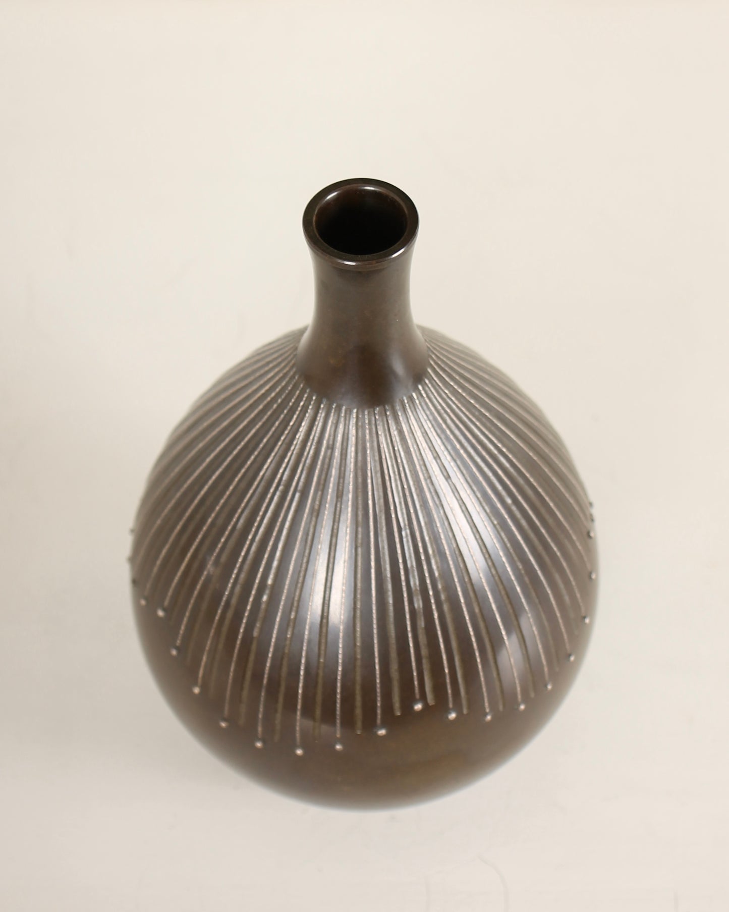Vintage Japanese Bronze Vase by Hannya Kankei