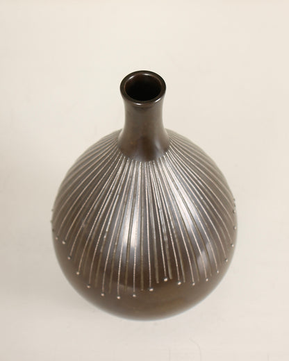 Vintage Japanese Bronze Vase by Hannya Kankei