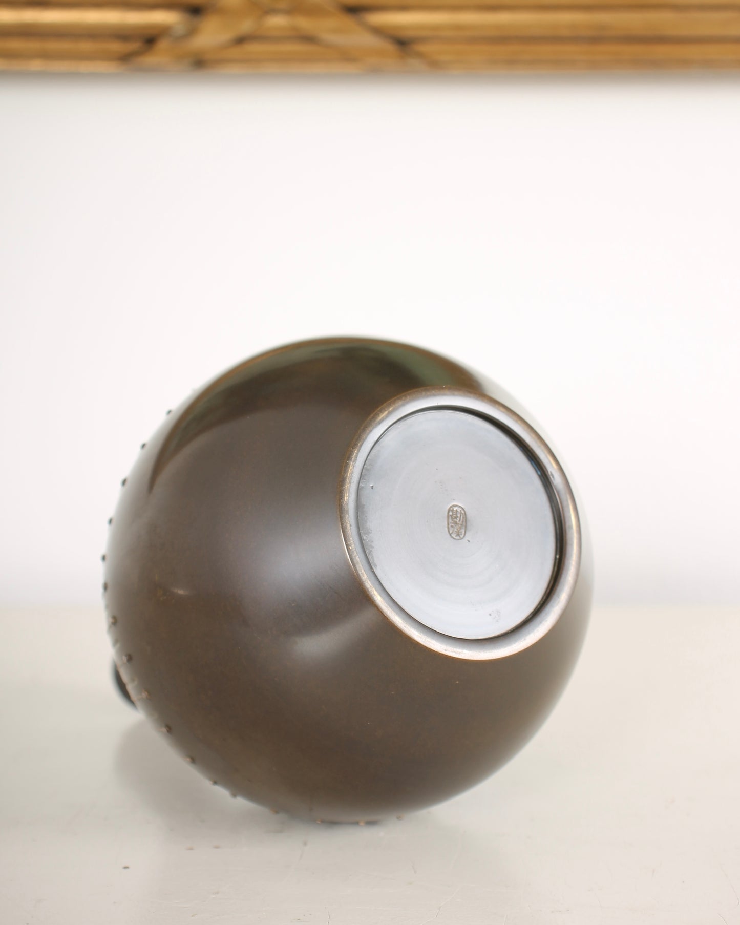 Vintage Japanese Bronze Vase by Hannya Kankei
