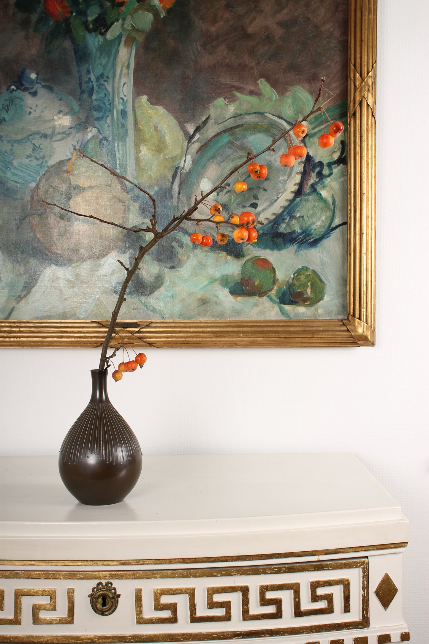 Vintage Japanese Bronze Vase by Hannya Kankei