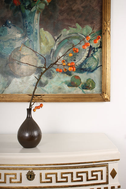 Vintage Japanese Bronze Vase by Hannya Kankei