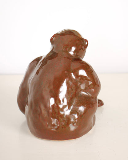 Vintage Japanese Kutani Ceramic Monkey Figurine by Asakura Isokichi