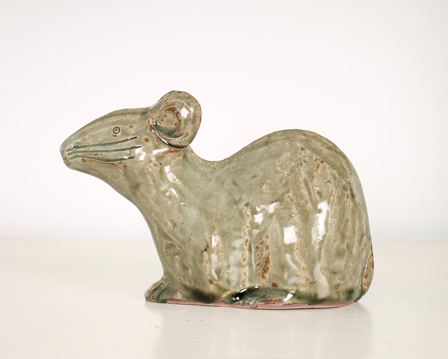 Vintage Japanese Ceramic Mouse Figurine