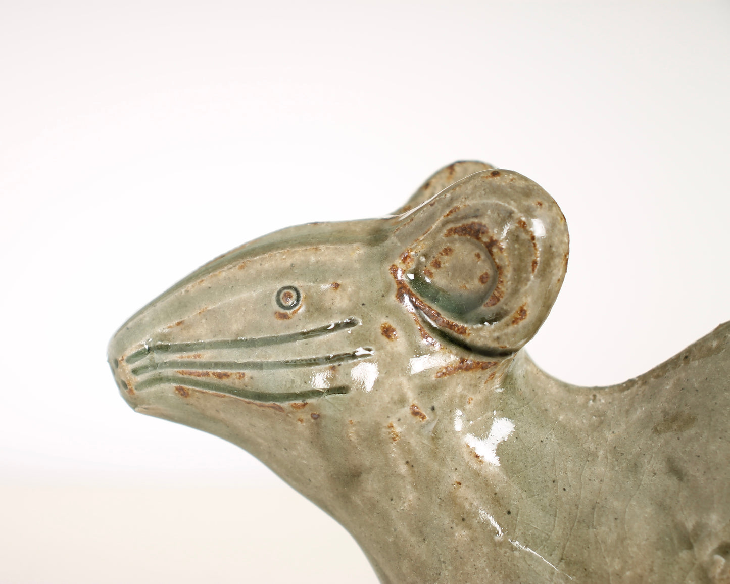 Vintage Japanese Ceramic Mouse Figurine