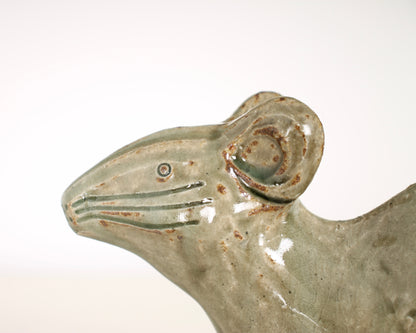 Vintage Japanese Ceramic Mouse Figurine