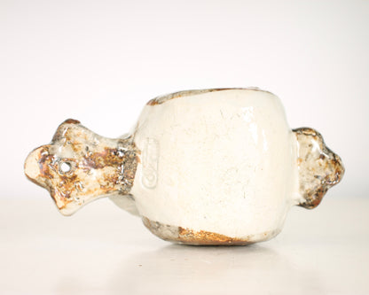 Vintage Japanese Ceramic Snake on a Mallet Sculpture