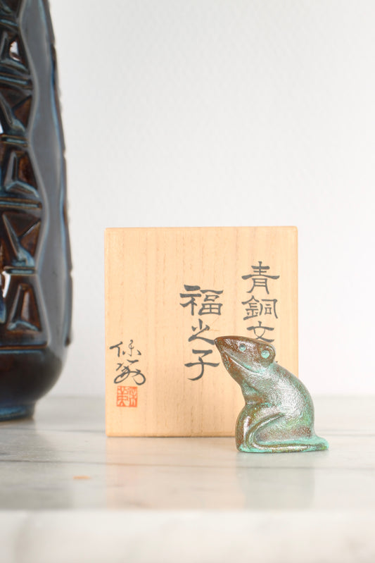 Vintage Japanese Bronze Mouse Paperweight by Nakajima Yasumi II