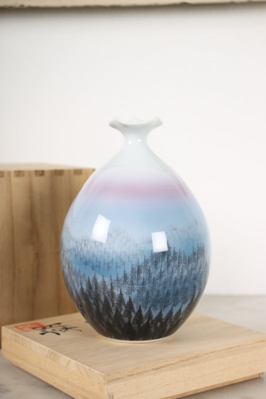 Vintage Japanese Porcelain Vase "Morning Sun" by Fujii Shumei