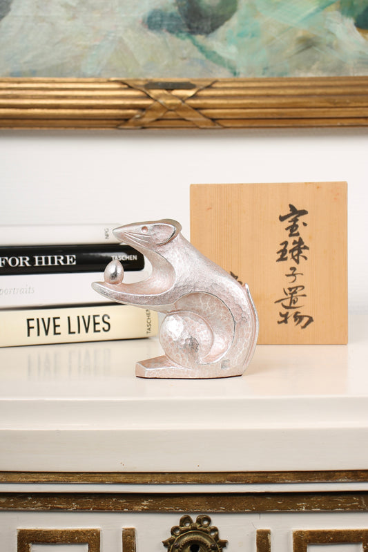 Vintage Japanese Bronze Mouse Figurine by Kobayashi Shomin