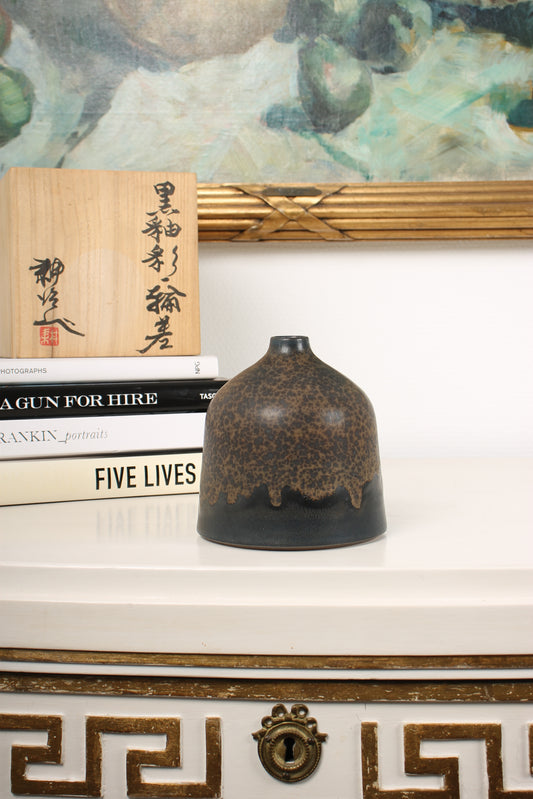 Vintage Japanese Kasama-ware Ceramic Vase by Arata Koji