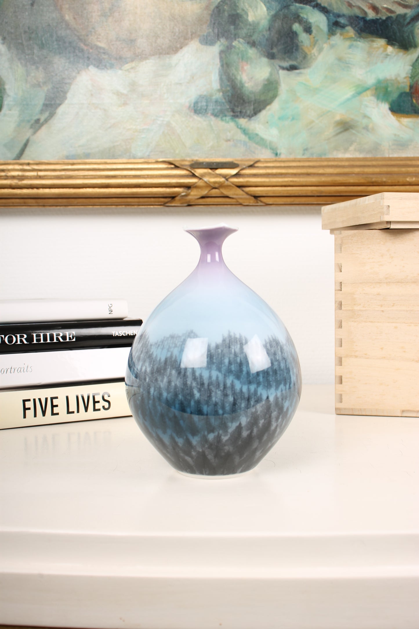 Vintage Arita Porcelain Vase "Morning Sun" by Fujii Shumei