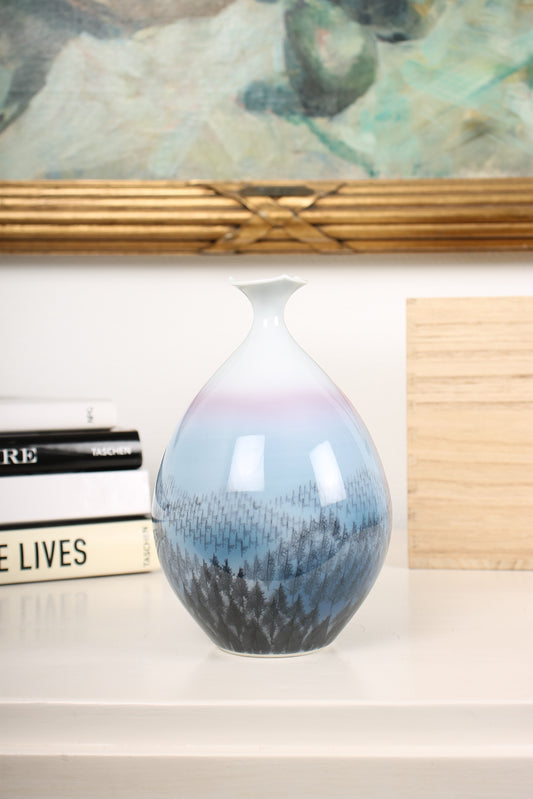 Vintage Arita Porcelain Vase "Morning Sun" by Fujii Shumei