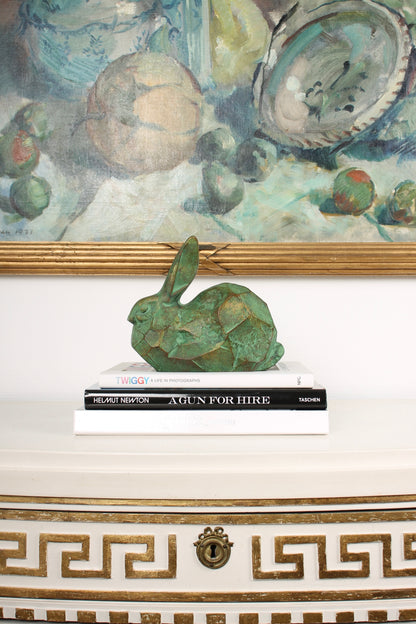 Vintage Japanese Bronze Rabbit Sculpture by Saegusa Sotaro