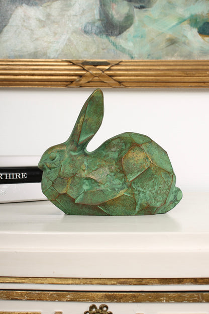 Vintage Japanese Bronze Rabbit Sculpture by Saegusa Sotaro