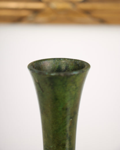 Vintage Japanese Bronze Vase with Oval Motifs