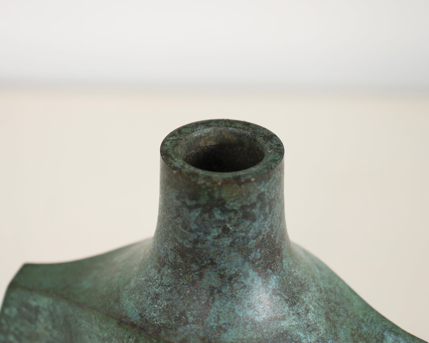 Vintage Japanese Bronze Vase with Turtle-Shell Pattern