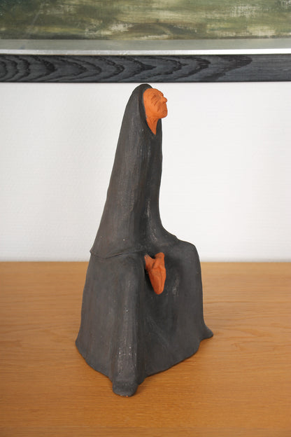 Vintage Ceramic Sculpture by Dagny Holm (Nun)